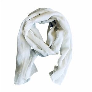 Kathie Lee white stripe made in Italy tea scarf